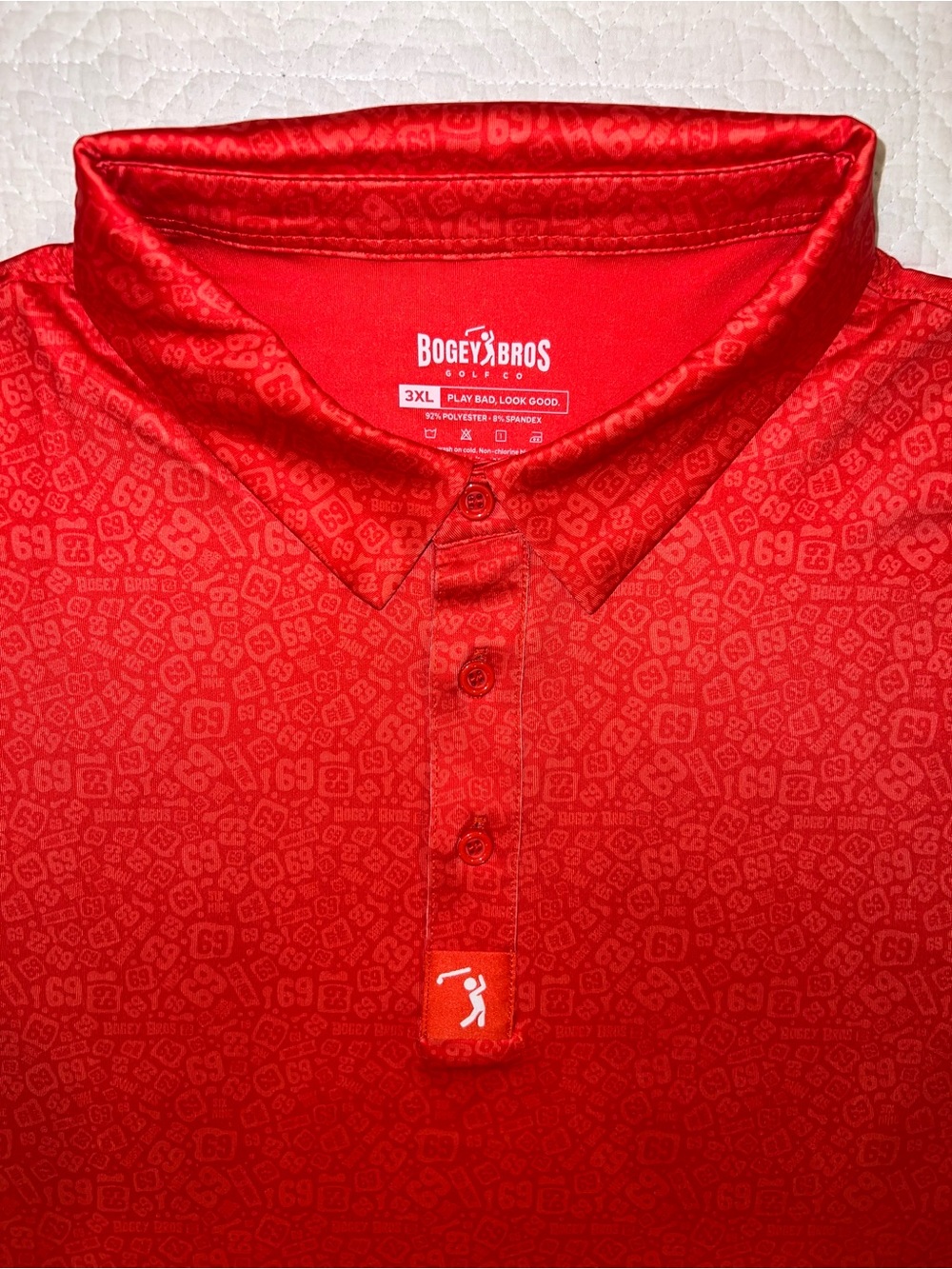 Bogey Bros Going Low Red Men’s 3XL Performance Golf Polo Shirt